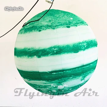 Özelleştirilmiş Asılı şişme Gezegen Balon 2 m Dev Yeşil aydınlatma topu İle led ışık İçin Müzik Parti Dekorasyon