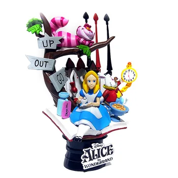 Alice in Wonderland Anime Figürleri Cheshire Kedi Beyaz Tavşan Koleksiyonu Süsler Çocuklar Yılbaşı Hediyeleri Oyuncak Kawai Bebek PVC Modeli
