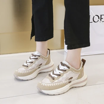 BKQU Buzlu Buğday Kulak Forrest Ayakkabı Kadın 2022 Sonbahar Yeni Ins Süper Sıcak Kore Versiyonu Nefes ve Rahat spor ayakkabı