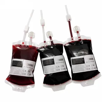 2022 Yeni 400ml Cadılar Bayramı Kan Torbası İçecekler İçin PVC Yeniden Kullanılabilir Cadılar Bayramı içecek Torbaları Vampir Tema Parti Sahne Korku Parti Dekor
