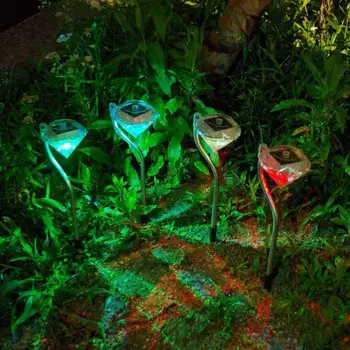 Açık Güneş çim lambası Su Geçirmez IP65 LED Spot ışık Bahçe Yolu Paslanmaz Çelik Güneş Peyzaj Aydınlatma bahçe dekorasyonu