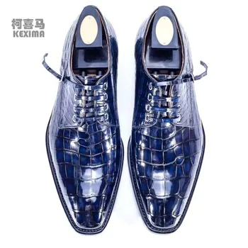 chue yeni varış erkekler elbise ayakkabı erkekler resmi ayakkabı erkek timsah deri ayakkabı erkekler timsah ayakkabı sürtünme renk deri taban