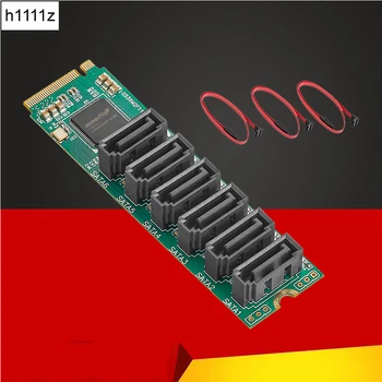 NVME SATA Genişletme Kartı Adaptör Yükseltici M2 NGFF M. 2 M Anahtar 6 Port SATA3. 0 HDD SSD Denetleyici 6Gb SATA Çoğaltıcı Kart Üzerinde Eklemek