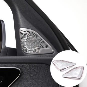 Paslanmaz Araba İç A Ayağı Kapı Ses Stereo Hoparlör Dekorasyon Kapak Trim Aksesuarları Mercedes-Benz C Sınıfı W206 2022