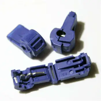 100 adet Hızlı Bağlantı Kablosu Ayakkabı Mavi 0.75-2.5 mm geçmeli konnektör T tipi küçük tel kelepçe terminali