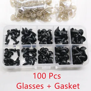 100 adet 6-12mm Siyah Plastik El Sanatları Güvenlik Gözler Oyuncak Ayı Yumuşak Oyuncak Hayvan Bebek Amigurumi DIY Aksesuarları