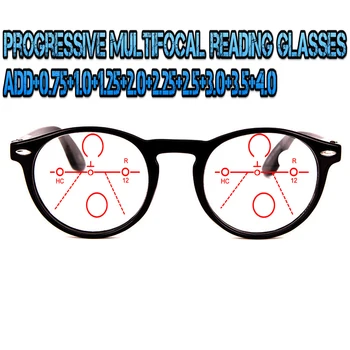 Ilerici Multifokal Anti Blu ışık okuma gözlüğü siyah Çerçeve Erkekler Kadınlar yüksek kalite +1.0 +1.5 +1.75 +2.0 +2.5 +3 +3.5 +4