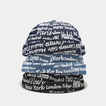 Vintage Docker Kap Brimless Şapka Bere Şapka Kadınlar İçin Retro Ayarlanabilir Edebi Ev Sahibi Denizci Kap Hip Hop Şapka gorras hombre
