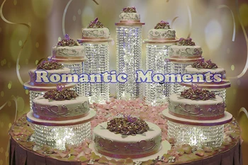 Süper Deluxe Düğün Dekorasyon 9 adet Düğün Doğum Günü Ziyafet Centerpiece Kek Sahipleri Akrilik Kek Ekran doğum günü dekorasyon