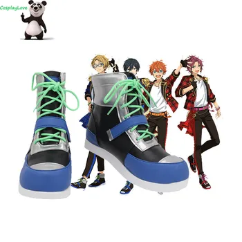 CosplayLove Topluluk Yıldız Trickstar Yuuki Makoto Mavi Cosplay Ayakkabı Uzun Çizmeler Deri Custom Made