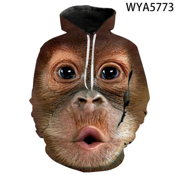 Yeni Rahat Hoodies Orangutan Moda Erkek Kadın Çocuk 3D Baskılı Kazak Streetwear Erkek Kız Çocuklar Serin Kazak Tops