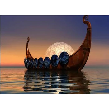 SHAYI DIY Elmas Mozaik Manzara 5D Elmas Boyama Açık Deniz Gemileri Tam Kare Matkap Elmas Çapraz Dikiş Ev Dekor Hediye