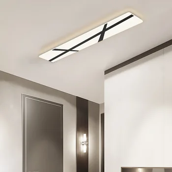 Yüzeye monte LED tavan ışıkları oturma odası yatak odası koridorları için siyah ve altın Modern tavan lambası akrilik mutfak armatürleri