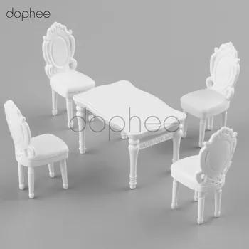 dophee Beyaz Kare yemek masası Sandalye Kanepe Demiryolu Modeli 1:25 model oluşturma kiti modelleme