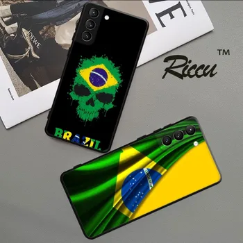 Riccu Brezilya Brezilya Bayrağı Telefon Kılıfı için Samsung Galaxy S22 S21 S20 FE Ultra S10 S9 Artı S10e Not 20Ultra 10 Artı Kapak