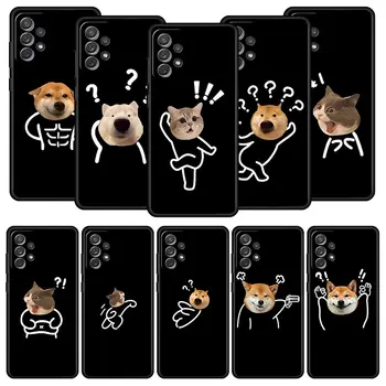 Karikatür Kedi Köpek Telefon Kılıfı İçin Samsung Galaxy A13 A52 A33 5G A53 A73 A23 A03s A21s A51 A71 A31 A11 A41 M21 M31 A01 Severler Kapak