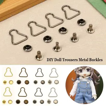 4 Takım Mini Bebek Kemer Düğmeleri DIY Bebek Pantolon metal tokalar İçin Fit 1/6 BJD Bebek Çanta Elbise Tokaları Aksesuarları