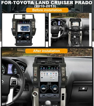Dikey ekran araba Radyo stereo-TOYOTA Land Cruiser Prado 2010-2013 araba GPS navigasyon multimedya oynatıcı