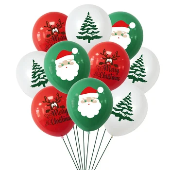10 adet Noel Balonlar Noel Ağacı Noel Baba Elk Lateks Balon Restoran Noel Yaratıcı dekorasyon balonları